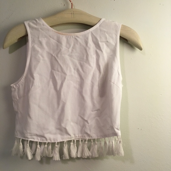 NWT Do + Be white sleeveless tassel tank top - Picture 4 of 5